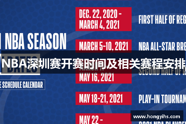 NBA深圳赛开赛时间及相关赛程安排